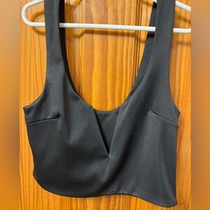 Black Sleeveless Crop Top